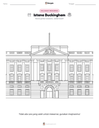 Prabaca lembar kerja cetak Istana Buckingham
