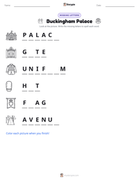 Buckingham Palace printable worksheet preview