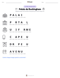 Aperçu de la feuille de travail imprimable Palais de Buckingham