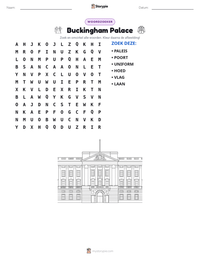 Buckingham Palace afdrukbare werkblad voorbeeld