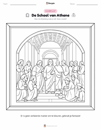 De School van Athene afdrukbare werkblad voorbeeld