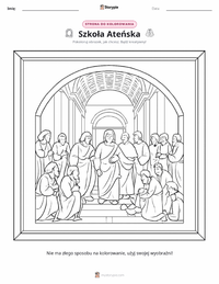 Podgląd drukowalnego arkusza ćwiczeń Szkoła Ateńska