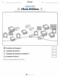 Aperçu de la feuille de travail imprimable L'École d'Athènes