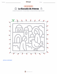 Vista previa de la hoja de trabajo imprimible de La escuela de Atenas