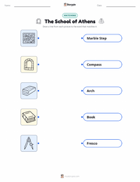 The School of Athens printable worksheet for kids