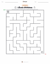 Aperçu de la feuille de travail imprimable L'École d'Athènes