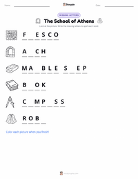 The School of Athens printable worksheet preview