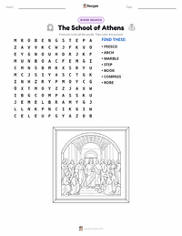 The School of Athens printable worksheet preview