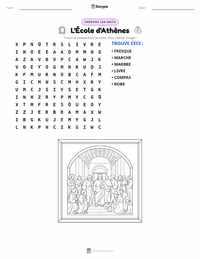 Aperçu de la feuille de travail imprimable L'École d'Athènes