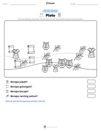 Prabaca lembar kerja cetak Plato
