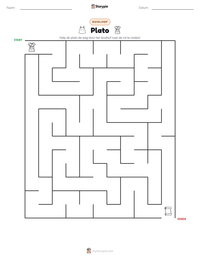 Plato afdrukbare werkblad voorbeeld