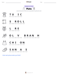 Plato printable worksheet preview