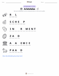 Aristoteles afdrukbare werkblad voorbeeld