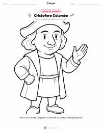 Pagina da colorare di Cristoforo Colombo per bambini