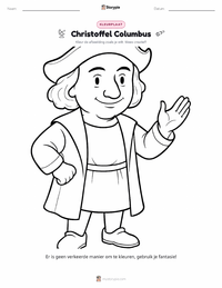 Christoffel Columbus kleurplaat voor kinderen