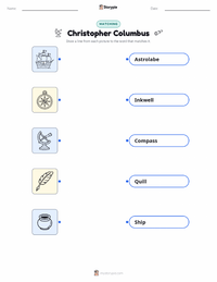 Christopher Columbus printable worksheet for kids