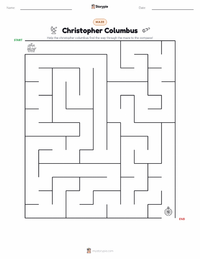 Christopher Columbus printable worksheet preview