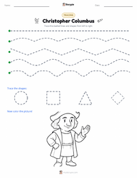 Christopher Columbus printable worksheet preview