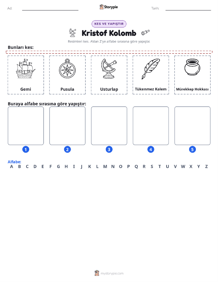 Kes & Yapıştır Alfabe