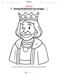 Koning Ferdinand II van Aragon afdrukbare werkblad voorbeeld