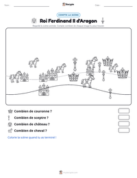 Aperçu de la feuille de travail imprimable Roi Ferdinand II d'Aragon