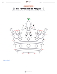 Prévia da folha de atividades imprimível Rei Fernando II de Aragão
