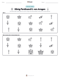 König Ferdinand II. von Aragon druckbare Arbeitsblatt Vorschau