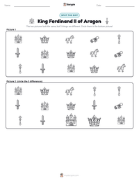 King Ferdinand II of Aragon printable worksheet preview