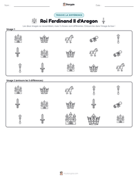 Aperçu de la feuille de travail imprimable Roi Ferdinand II d'Aragon