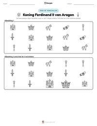 Koning Ferdinand II van Aragon afdrukbare werkblad voorbeeld