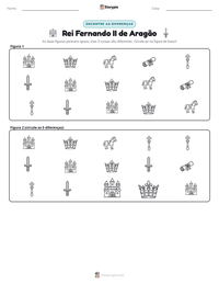 Prévia da folha de atividades imprimível Rei Fernando II de Aragão