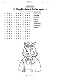 King Ferdinand II of Aragon printable worksheet preview