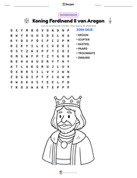 Koning Ferdinand II van Aragon afdrukbare werkblad voorbeeld