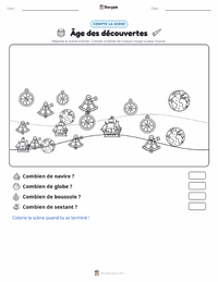 Aperçu de la feuille de travail imprimable Âge des découvertes