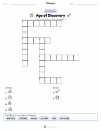Age of Discovery printable worksheet preview