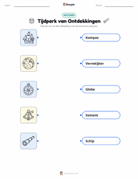 Tijdperk van de Ontdekkingsreizen afdrukbare werkblad voor kinderen