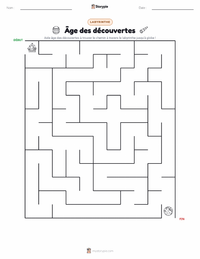 Aperçu de la feuille de travail imprimable Âge des découvertes