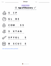 Age of Discovery printable worksheet preview