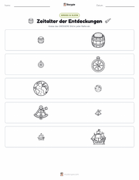 Zeitalter der Entdeckungen druckbare Arbeitsblatt Vorschau