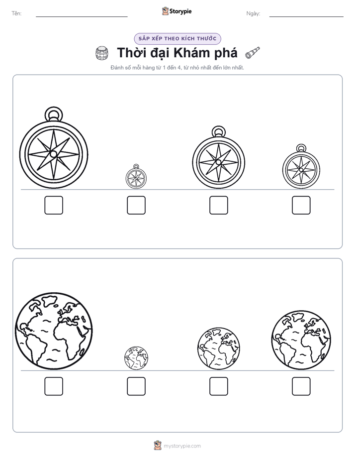 Thứ Tự Kích Thước