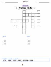 The Kiss - Rodin printable worksheet preview