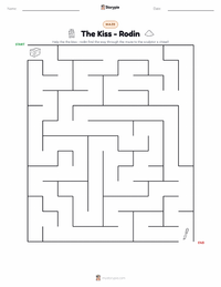 The Kiss - Rodin printable worksheet preview