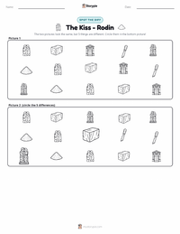 The Kiss - Rodin printable worksheet preview
