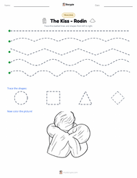 The Kiss - Rodin printable worksheet preview