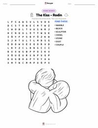 The Kiss - Rodin printable worksheet preview