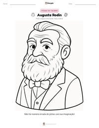 Prévia da folha de atividades imprimível Auguste Rodin