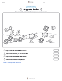 Prévia da folha de atividades imprimível Auguste Rodin