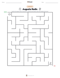 Prévia da folha de atividades imprimível Auguste Rodin