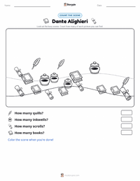 Dante Alighieri printable worksheet preview