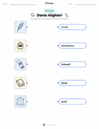 Dante Alighieri printable worksheet for kids